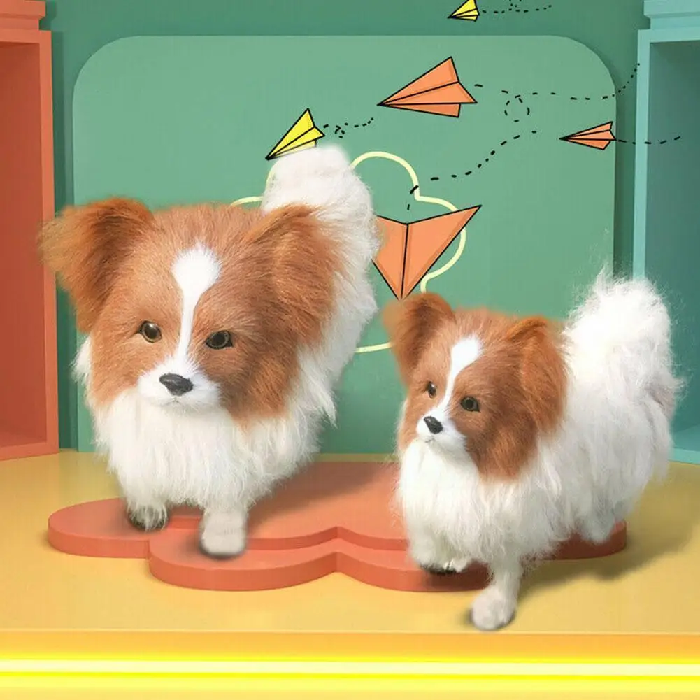 

Realistic Papillons Dogs Models Puppy Dogs Plush Animals Simulation Children Toys Dog Animals D1o3