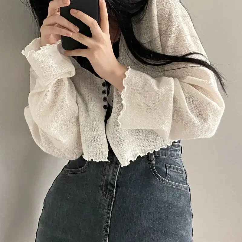 Солнцезащитные куртки женские укороченные верхняя одежда для отдыха милые