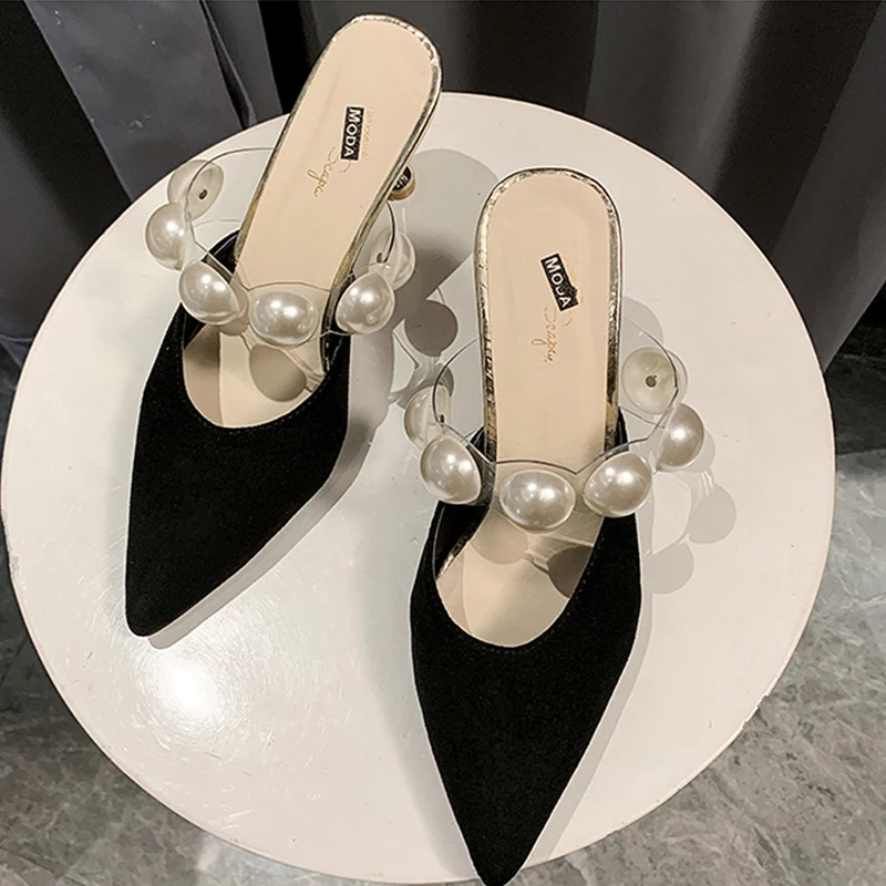 

Шлепанцы женские на высоком каблуке, сандалии с ремешком на пятке, повседневная обувь, шлепанцы, искусственная кожа, сланцы, лето 2023