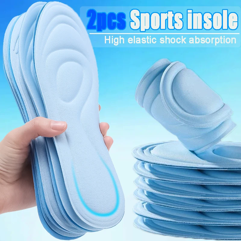 

Soft Cotton Sports Insoles 5D Massage Sole High Elastic Shock Absorption Shoe Pad Men Women Insole Sneakers Corrective Shoe Pads