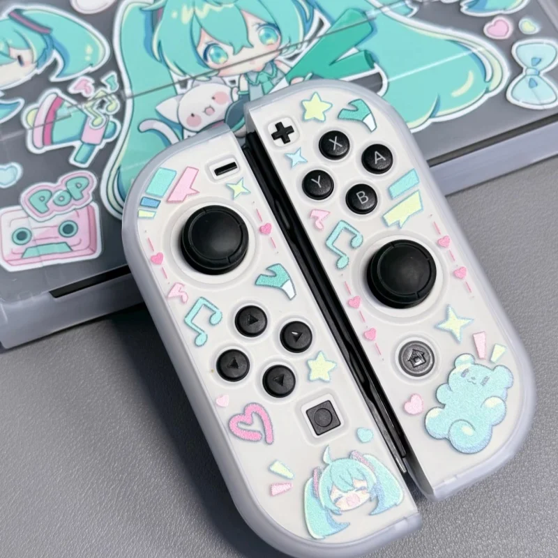 Защитный чехол для Nintendo Switch OLED с изображением Хатсуне Мику, аниме-персонаж, мультяшная красавица, игровой аксессуар (art.: 3920d9dfef511) - 3920d9dfef511