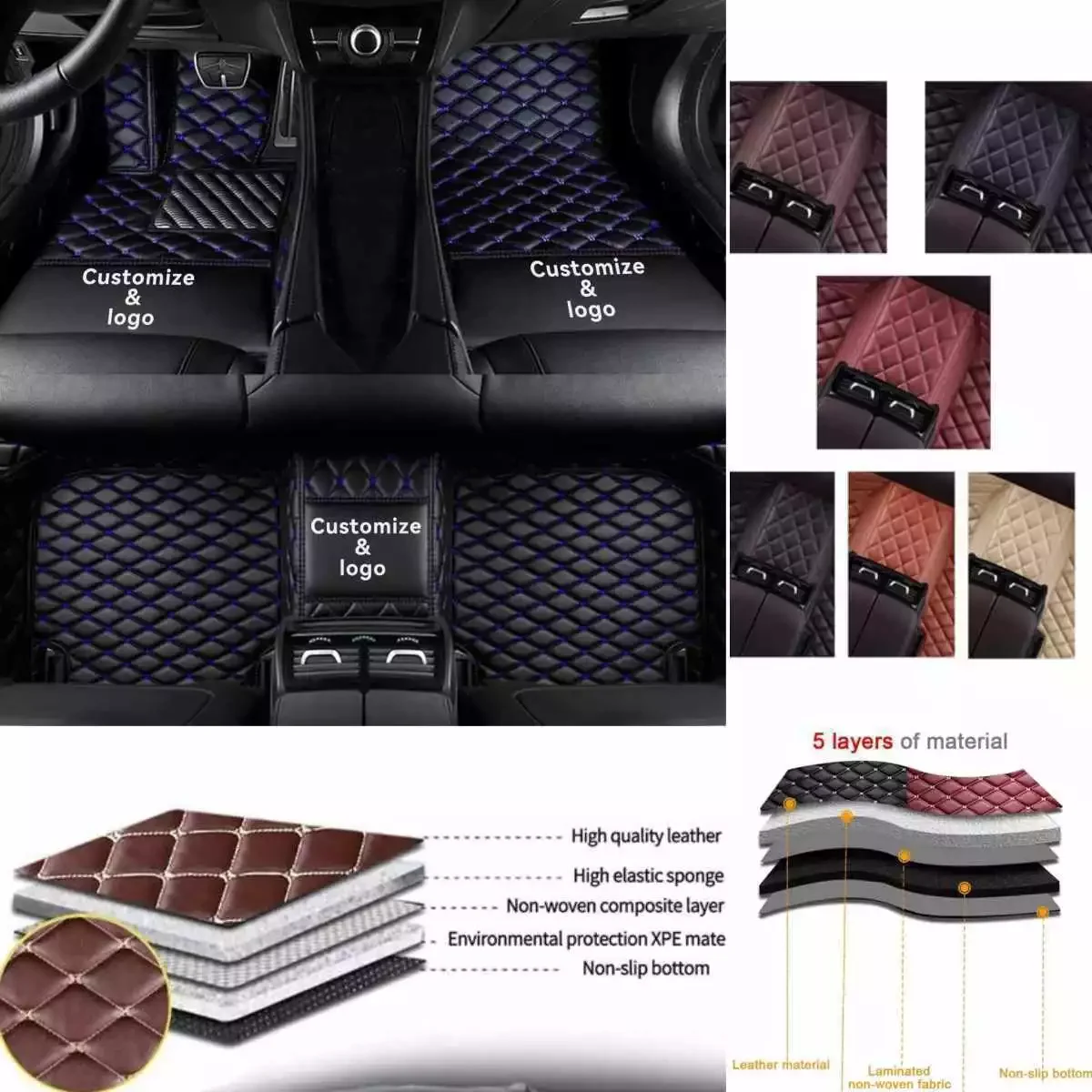 Для Cadillac SRX-XT4-XT5-XT6-LYRIQ-OPTIQ-SLS автомобильные коврики водонепроницаемые ковры