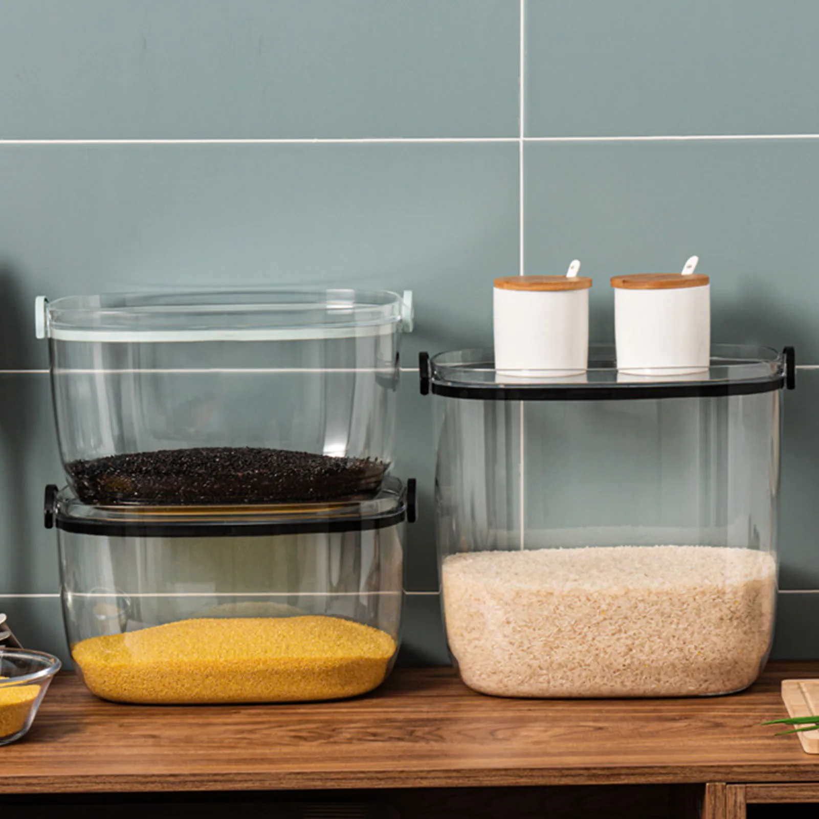 

Transparent Rice Storage Box Household Insect-Proof And Moisture-Proof Rice Tank Grains Rice Storage Box Rice Storage Container