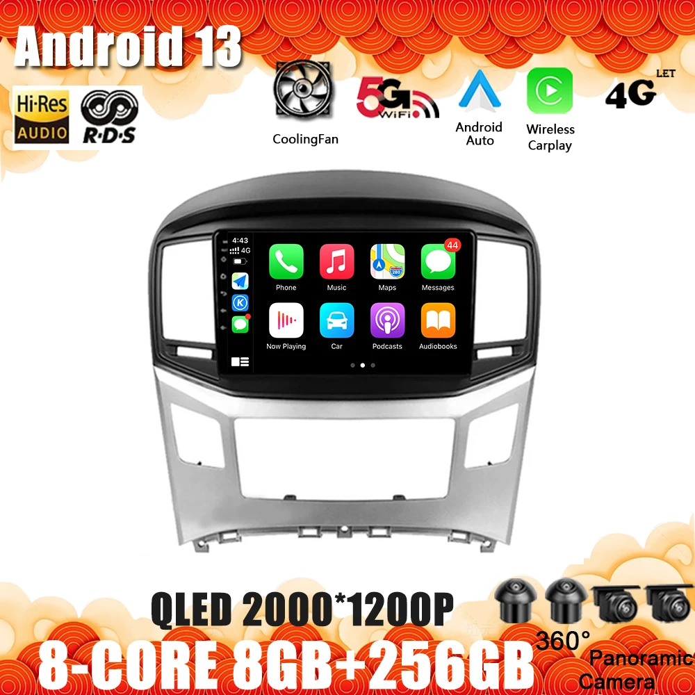 

Radio Navigation Multimedia Video 9'' Android 13head unitGps WIFI BTCar Minitor DSP No 2din Fo Hyundai H1 Grand Starex 2015-2020