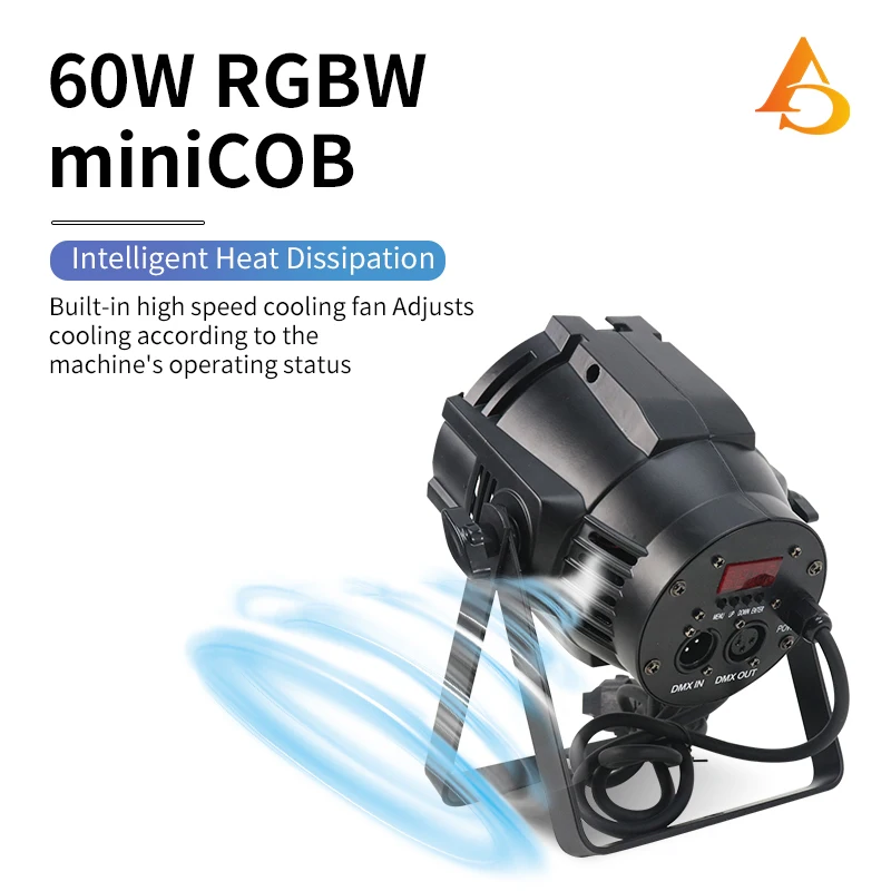 60 Вт мини алюминиевая фонарь COB RGBW DMX512 сценическое освещение для диджея