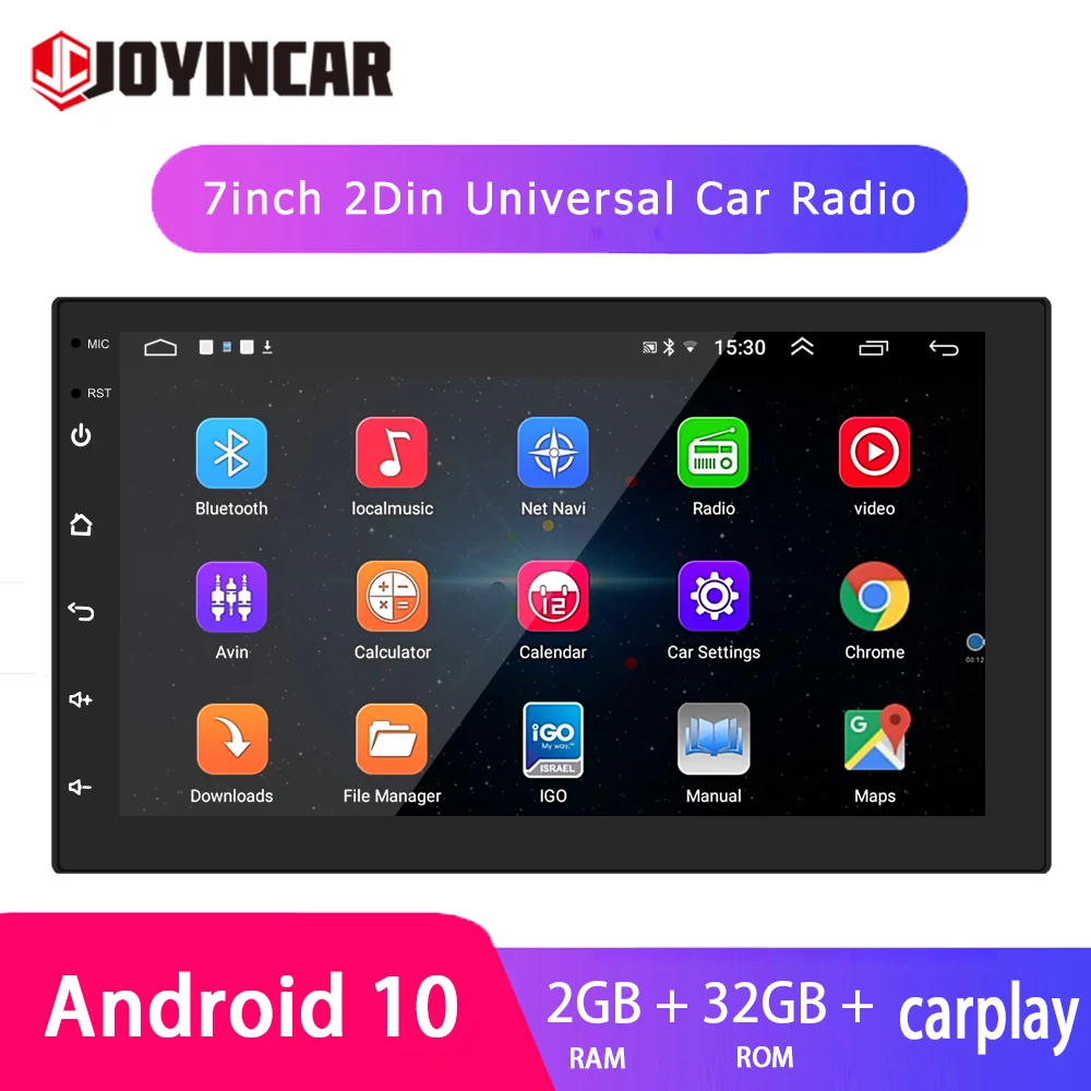 

Android 10 car android multimedia player Universal 2din car Radio with wifi GPS 7” auto stereo audio MP5 display bluetooth OBD