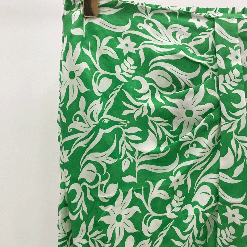 

High Waist Printed Slit Skirt Women 2023 Summer New
