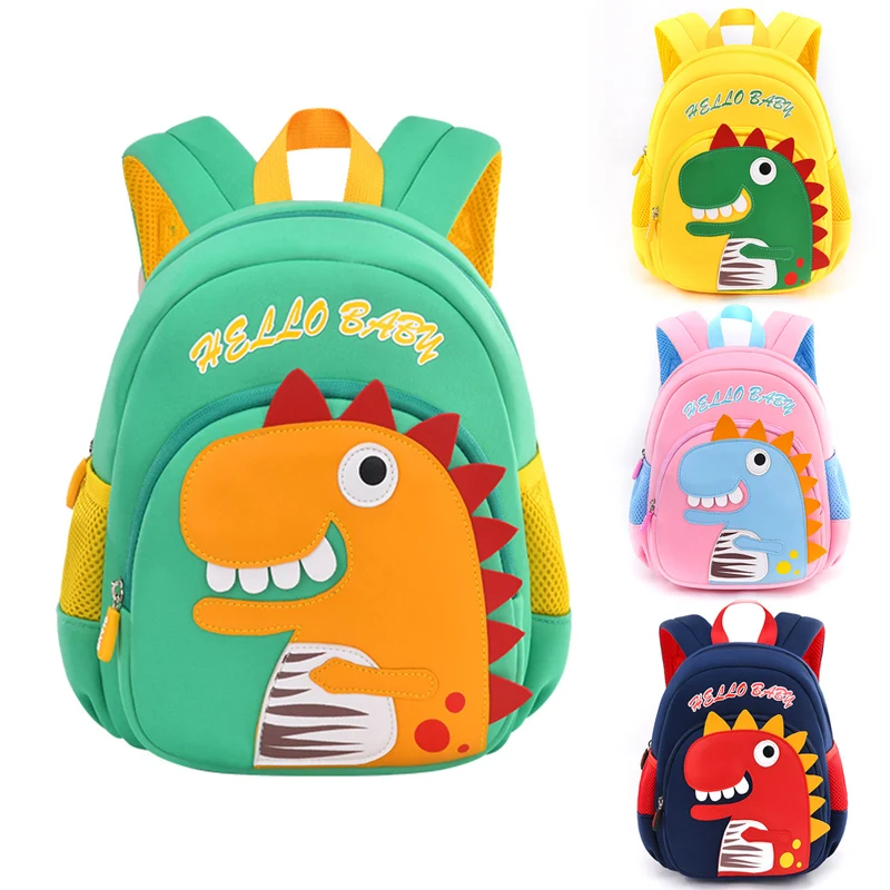 Детские школьные рюкзаки с 3D мультипликационным динозавром, ранцы для малышей, детских садов, школьная сумка для девочек, водонепроницаемы...