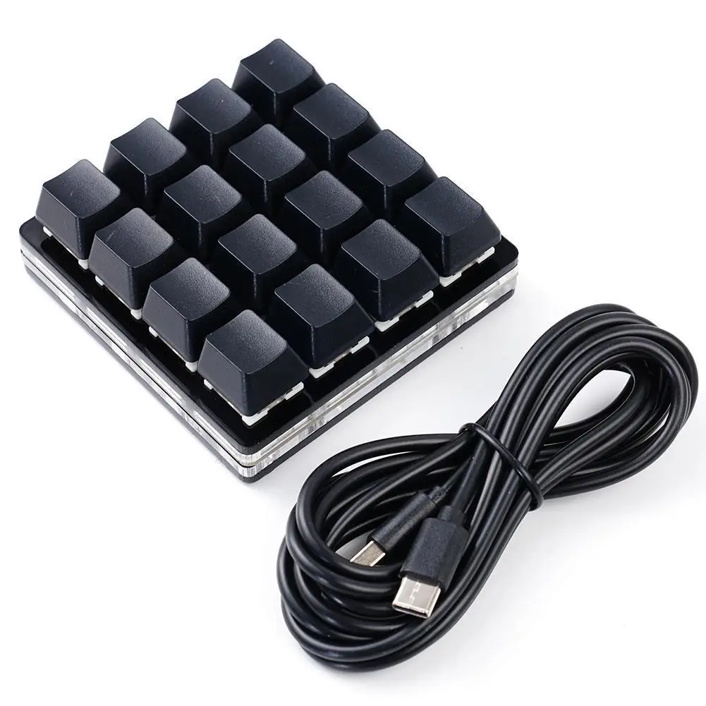 

16 Keys Black Mini Keypad Numpad Keycaps Mechanical Keyboard OSU Gaming Programming Custom Keyboard Keycaps For Photoshop