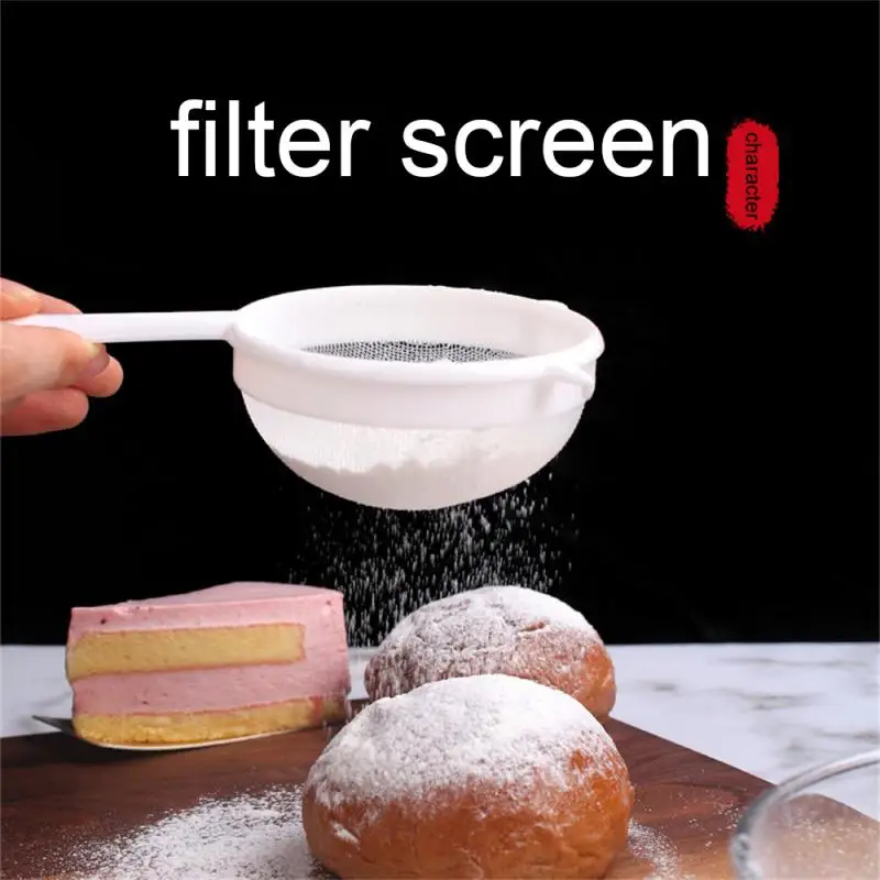

New Plastic Handheld Screen Mesh Tea Leaf Strainer Flour Sieve Colander Mesh Sieve For Filtering Food Practical Kitchen Tools