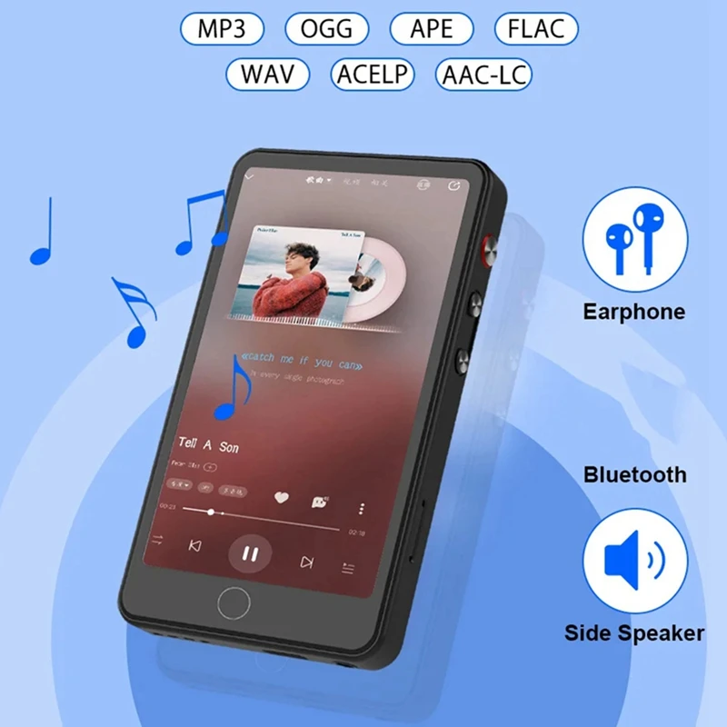 MP4-плеер Портативный сенсорный экран Bluetooth Wi-Fi MP3 MP 4 видео-музыкальный плеер
