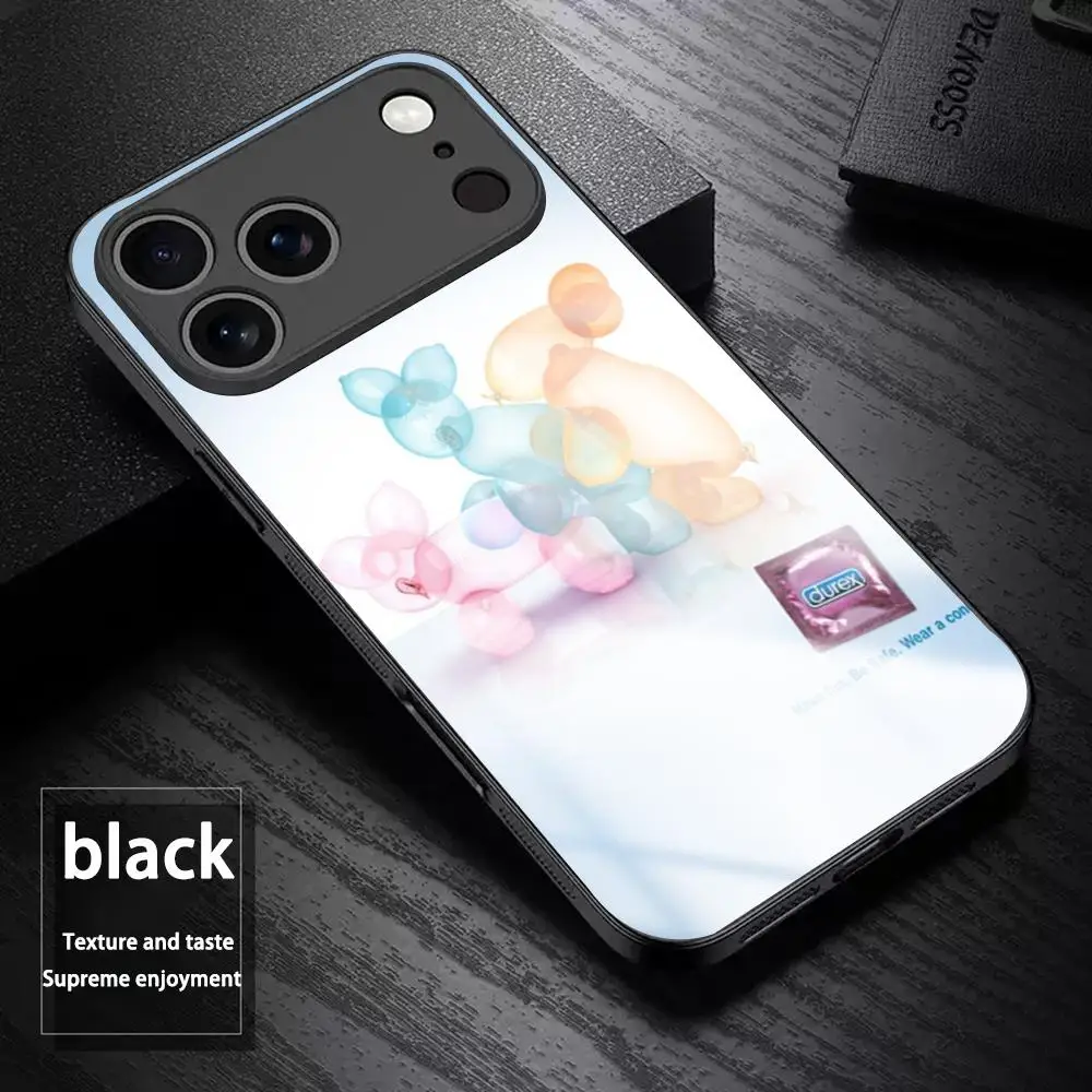 Фото Забавный чехол для телефона с узором D-durexs для iPhone 17 Air, 16, 15, 14, 13, 12, 11 Plus, Mini, Pro, Max, стеклянный магнитный чехол №1