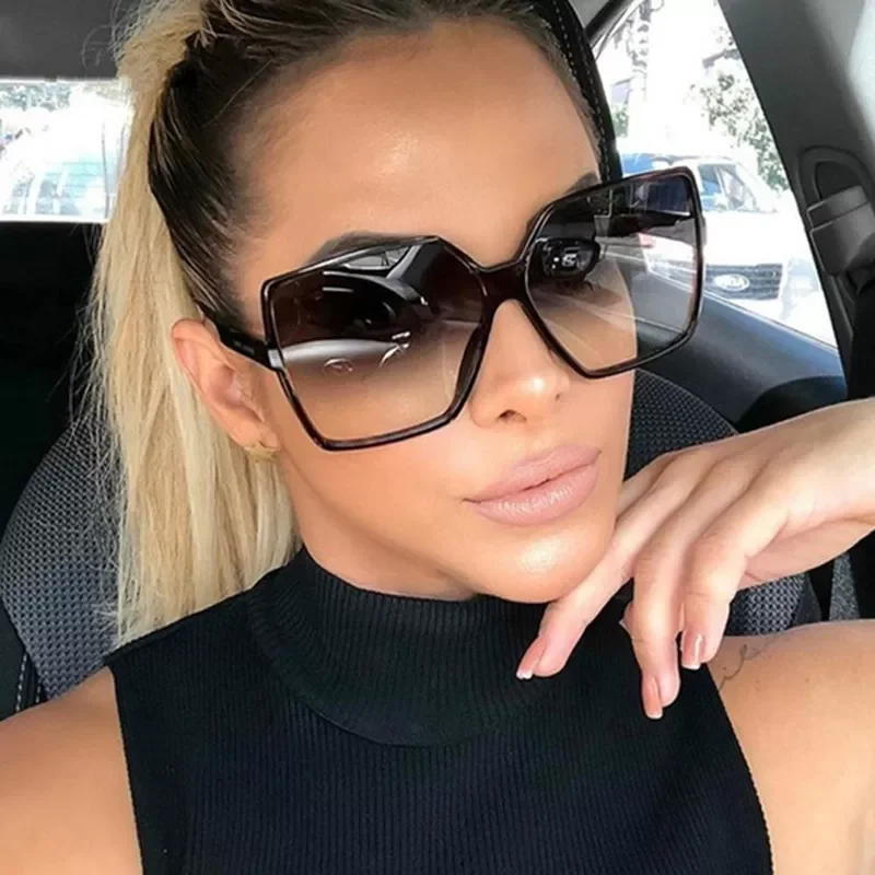 

New in Big Square Sunglasses Women Gradient Sun Glasses Female Fashion Luxury Brand Large Flat Top Oculos De Sol y2k hair acces