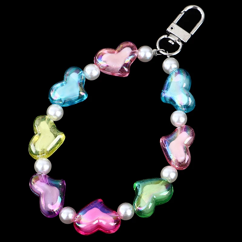 

Карамельные цветные брелки со звездами и бусинами для женщин, брелок, чехол, подвеска, брелок с надписью Love String