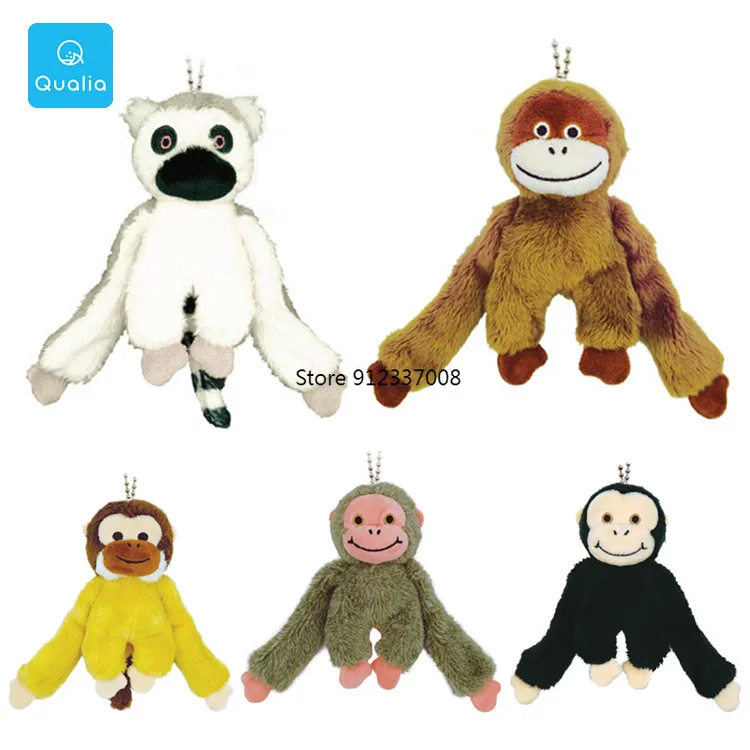 

Qualia Gashapon Gacha Capsule Toy Furry Brachial Monkey Doll A Monkey Hanging From A Tree Bag Pendant