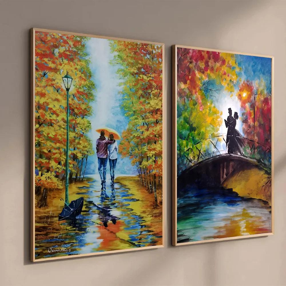 1 шт. L-leonid Afremov картина маслом плакат самоклеящееся искусство кофейный дом бар