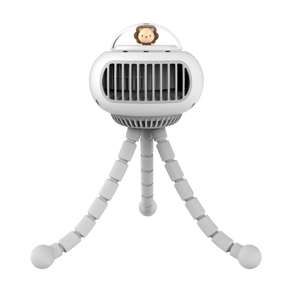 

3600mAh Mini Flexible Air Conditioner Chargeable Stroller Cooling Fan 130° Auto Rotation 4-gear Wind Handheld for Outdoors Quiet