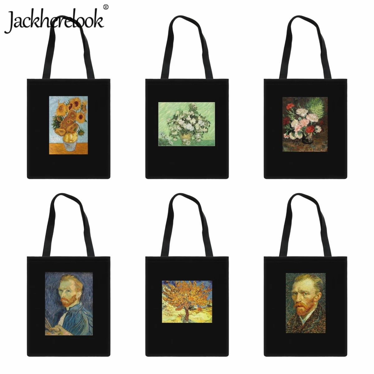 

Jackherelook Shoulder Bag for Women Fashionable Van Gogh Oil Painting Sunflower Art Handbags Trendy Ladies Canvas Shopping Bag