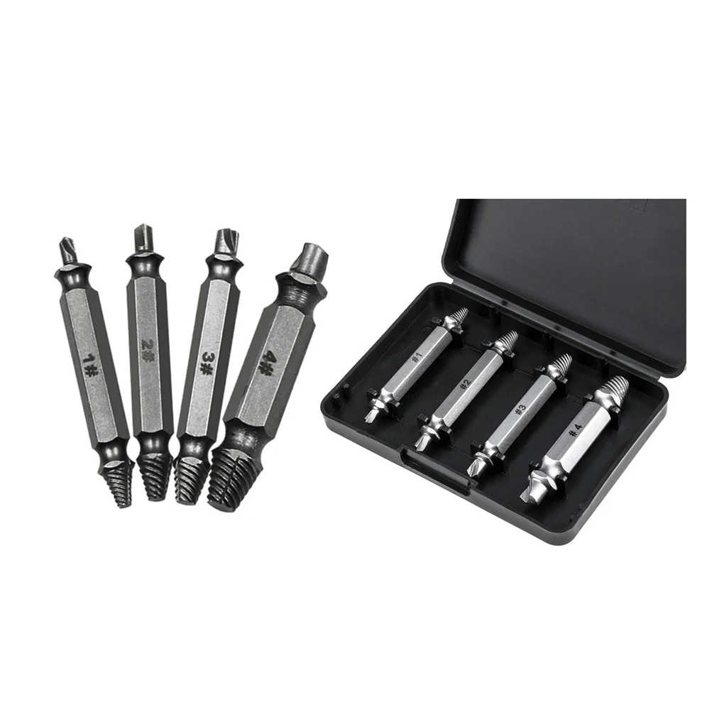 

4 шт./компл. быстрорежущая сталь, двухсторонний экстрактор поврежденных винтов, деревообрабатывающее сверло, инструмент для быстрого и легк...