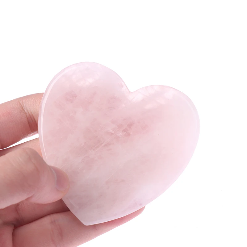 

Rose Quartz Face Care Massager Natural Stone Crystal Heart Shape Gua Sha Tool