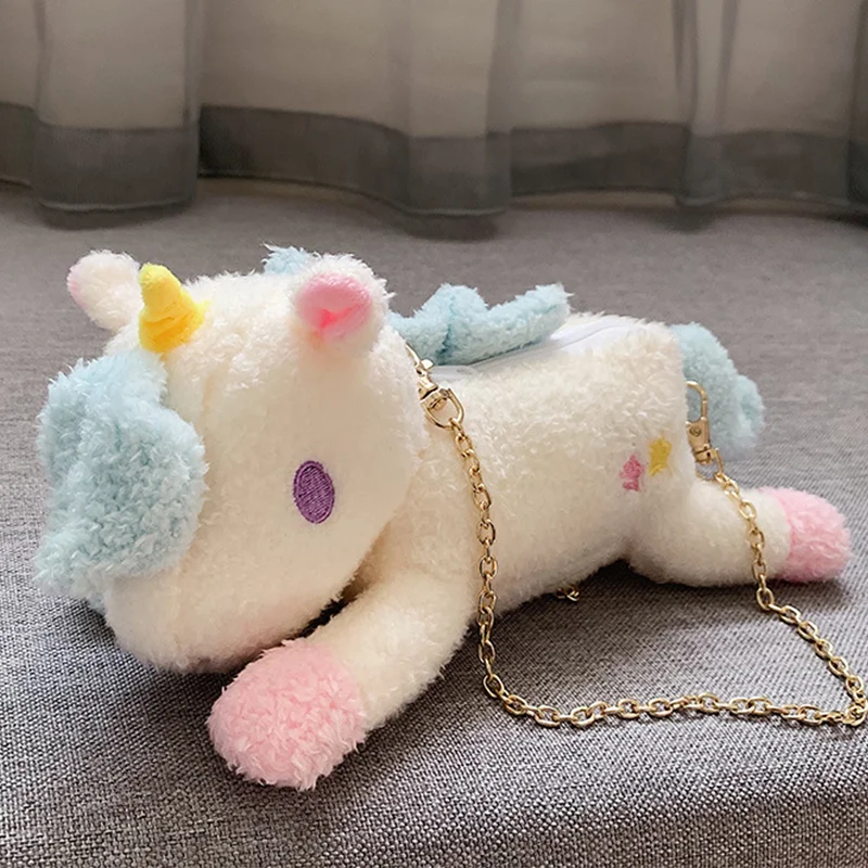 Cute Unicorn Kids Backpack Stuffed Animals Cross Body Shoulder Bag Coin Purse Wallet Pouch Children Girl Birthday Gift