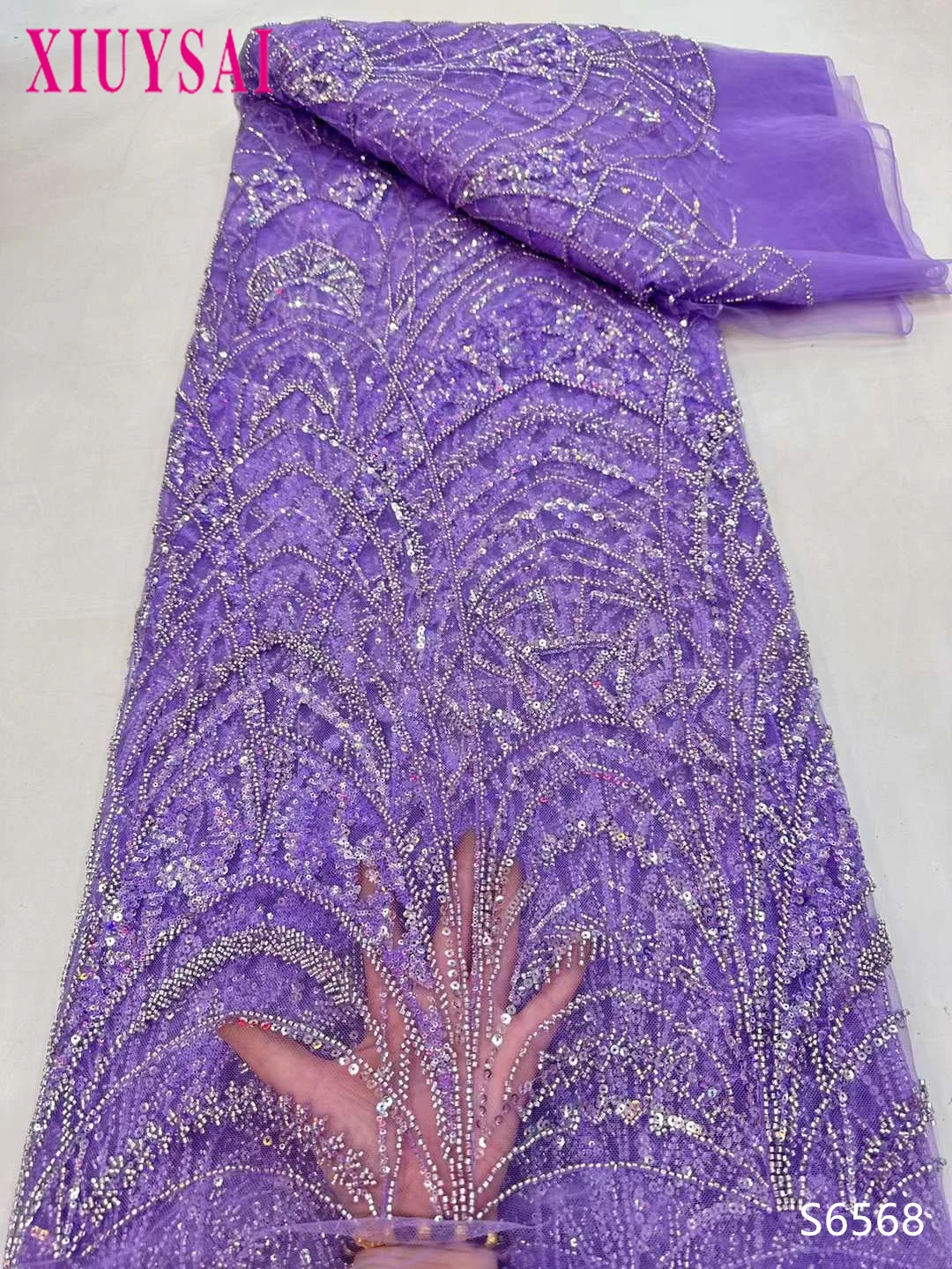 

Африканская кружевная ткань с бисером, роскошная фототкань, 2023 французская сетчатая кружевная ткань для свадебного шитья