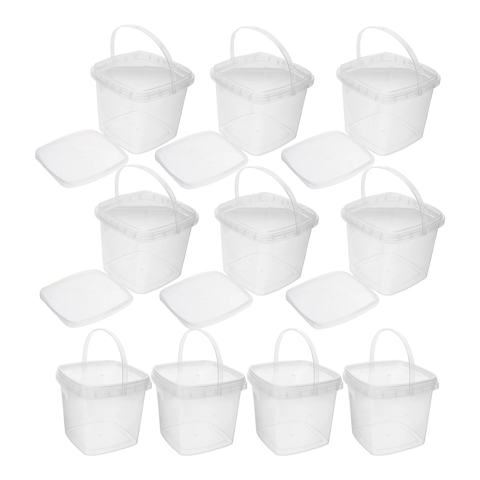 10-шт ведро для мороженого пищевые ведра контейнер прозрачный полипропиленовый