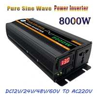 8000w pure sine wave inverters dc 12v 24v 48v 60v ac 220v power car inverter converte for solar systemsolar panelhomerv