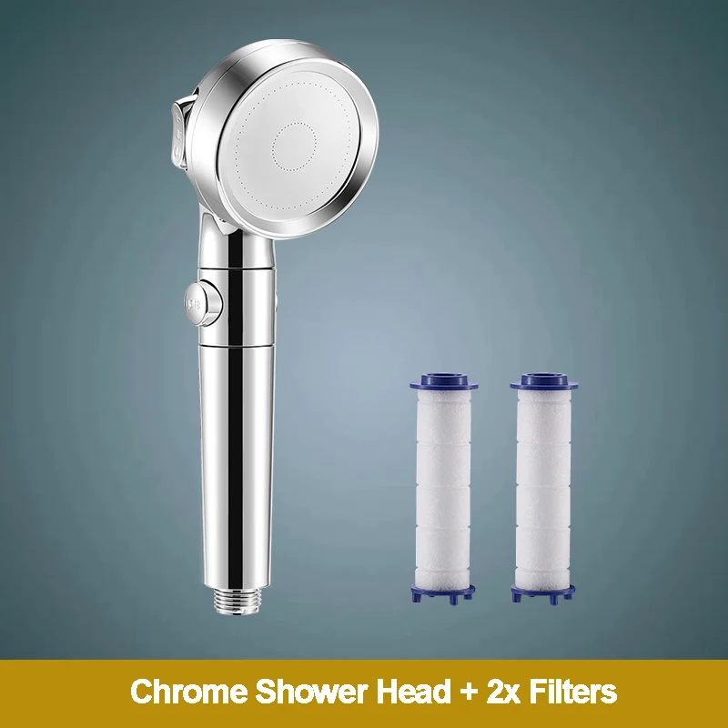 ZhangJi ванная комната 3-функциональная душевая головка одна клавиша стоп хром высокого давления с хлопковым фильтром водосберегающая насадка для душа