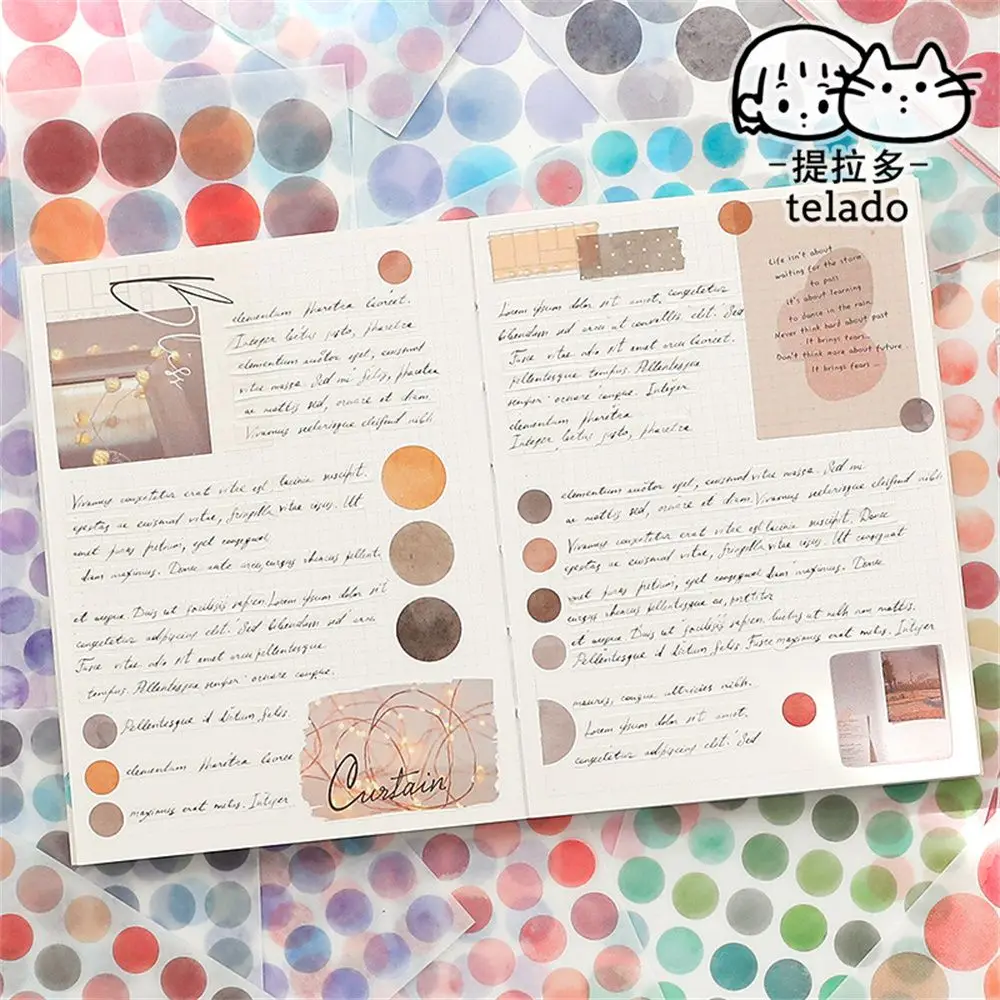 

10pcs DIY Ins Watercolor Stationery Scrapbook Diary Label Decorative Stickers Dot Stickers Scrapbooking Round Sticker