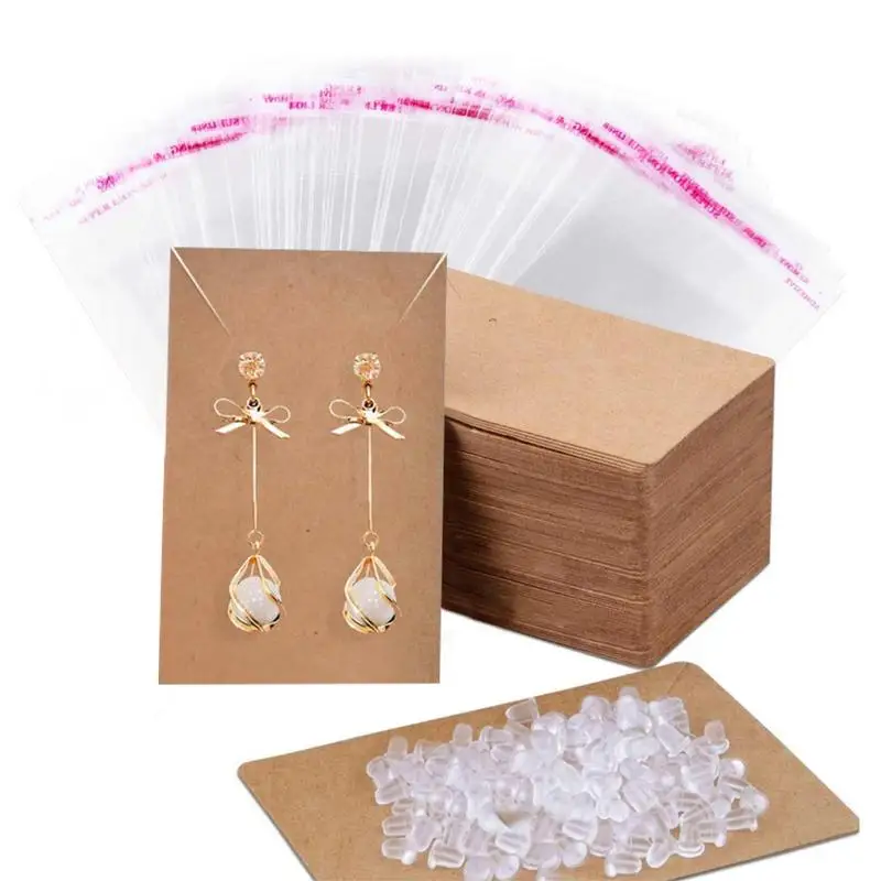 

Женская карточка для хранения ожерелья, карточка из крафт-бумаги, карточки для демонстрации ювелирных изделий с самозакрывающимися пакета...