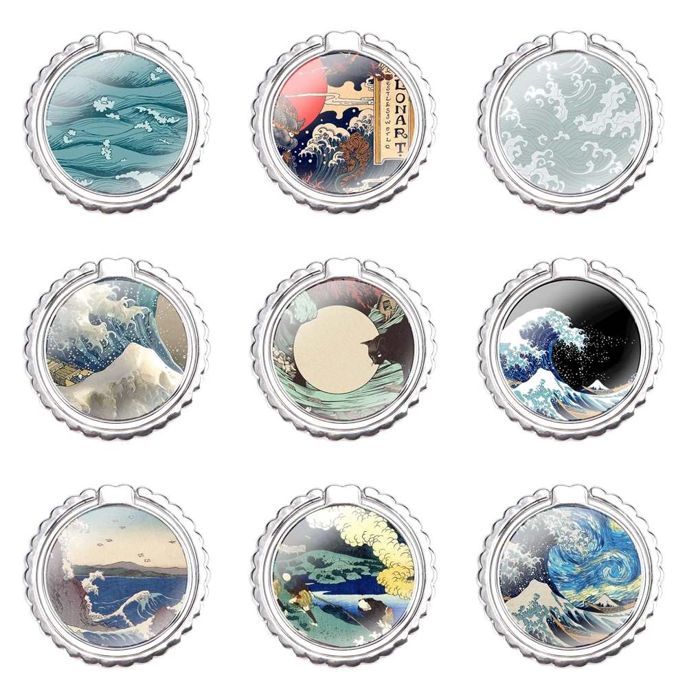 Модный креативный декор для влюбленных, кольцо для мобильного телефона, подставка, металлический держатель с подставкой, волнистый искусство, японские искусства