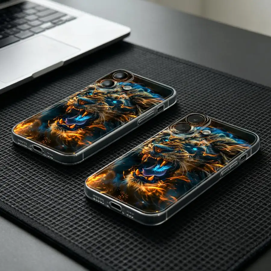 Мягкий чехол для телефона Honor X9b X7b X8 90 Lite X8b X9a X8a с принтом «Огненная голова льва» (art.: 3920daee4e51f) - 3920daee4e51f