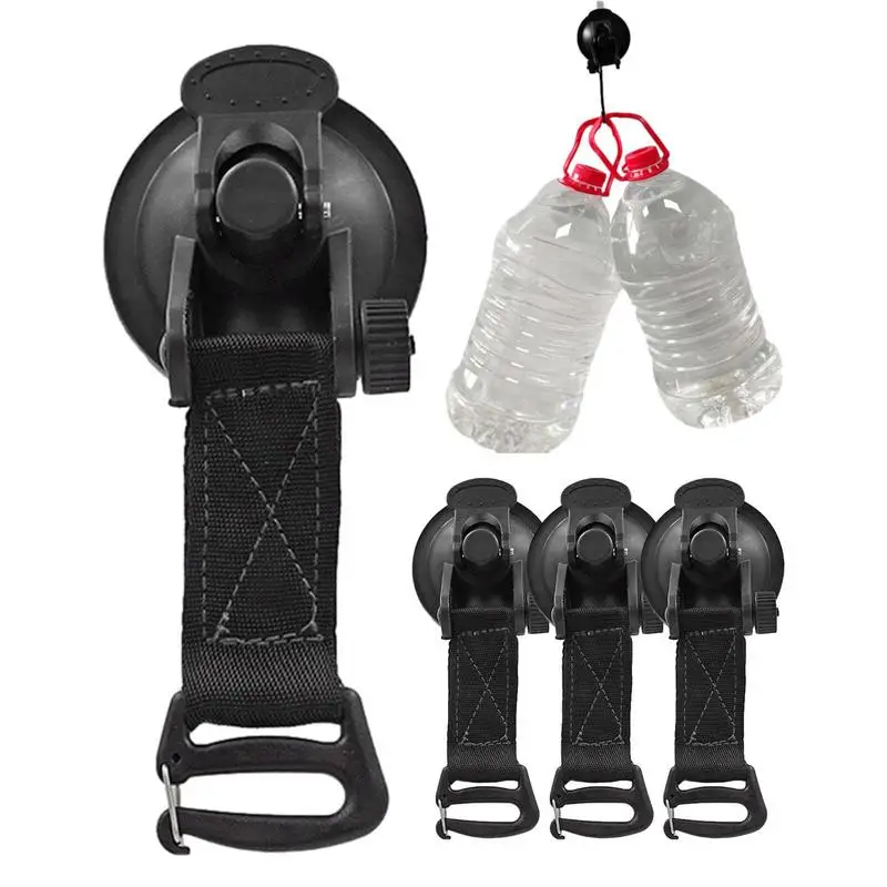 

Heavy Duty Suction Cup Hooks Camping Hook Suction Cups Window Securing Hook 4 PCS Holds 22 Lbs For Glass