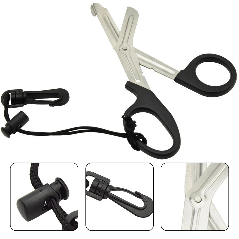

Practical Scissors 420 Stainless Steel Diving Scissors Escape Tool Fishing Net Line Cutter Sea Water Resistance