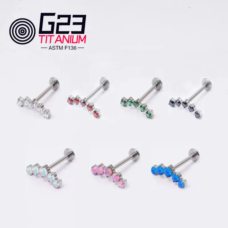 

G23 ASTM F136 Titanium Women's 2023 Zircon Earrings Set With AAA+ CZ Fashion Lady Septum Ear Piercing Jewelry