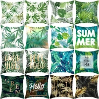 miaotu summer green plant pillow case home decor decorative cushion cover designer polyester throw pillows housse de coussin
