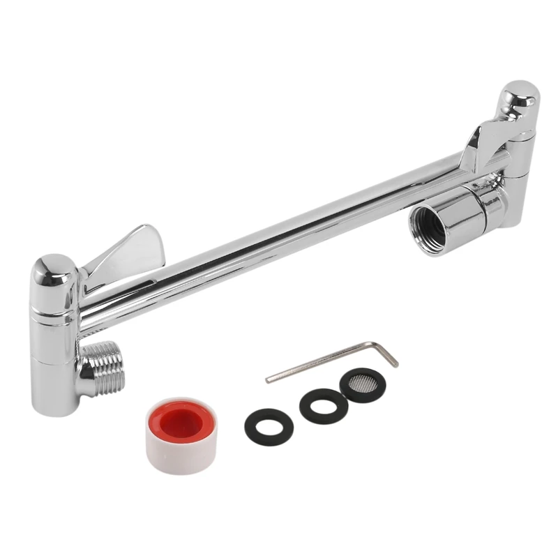 

Adjustable Shower Arm Extension By, Brass Shower Head Extension Arm With High Polished Chrome Finish 11.8 Inch
