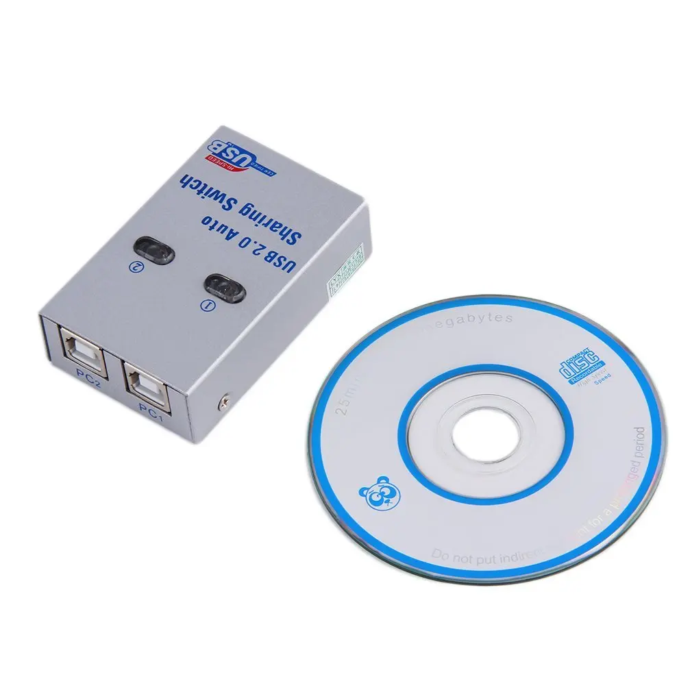

Hot selling2 Ports HUB USB 2.0 Auto Sharing Switch With CD for Printer Scanner Office accessory durable