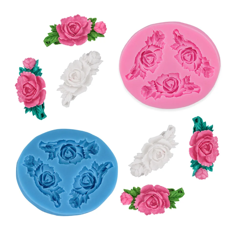 

DIY Rose Flower Shape Cake Decoration Silicone Mold, Epoxy Resin Fondant Chocolate Dessert Making Soap Mold