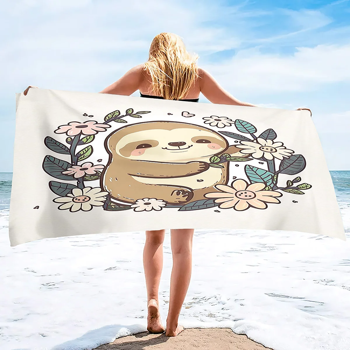 

Oversized Sloth Beach Towel for Women Girls Kids,Super Soft Microfiber Quick Dry and Sand Free Towel,Lightweight Pool Yoga Towel