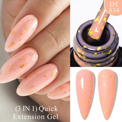 MEET ACROSSGlitter Purple Nude Brown Rubber Base Gel