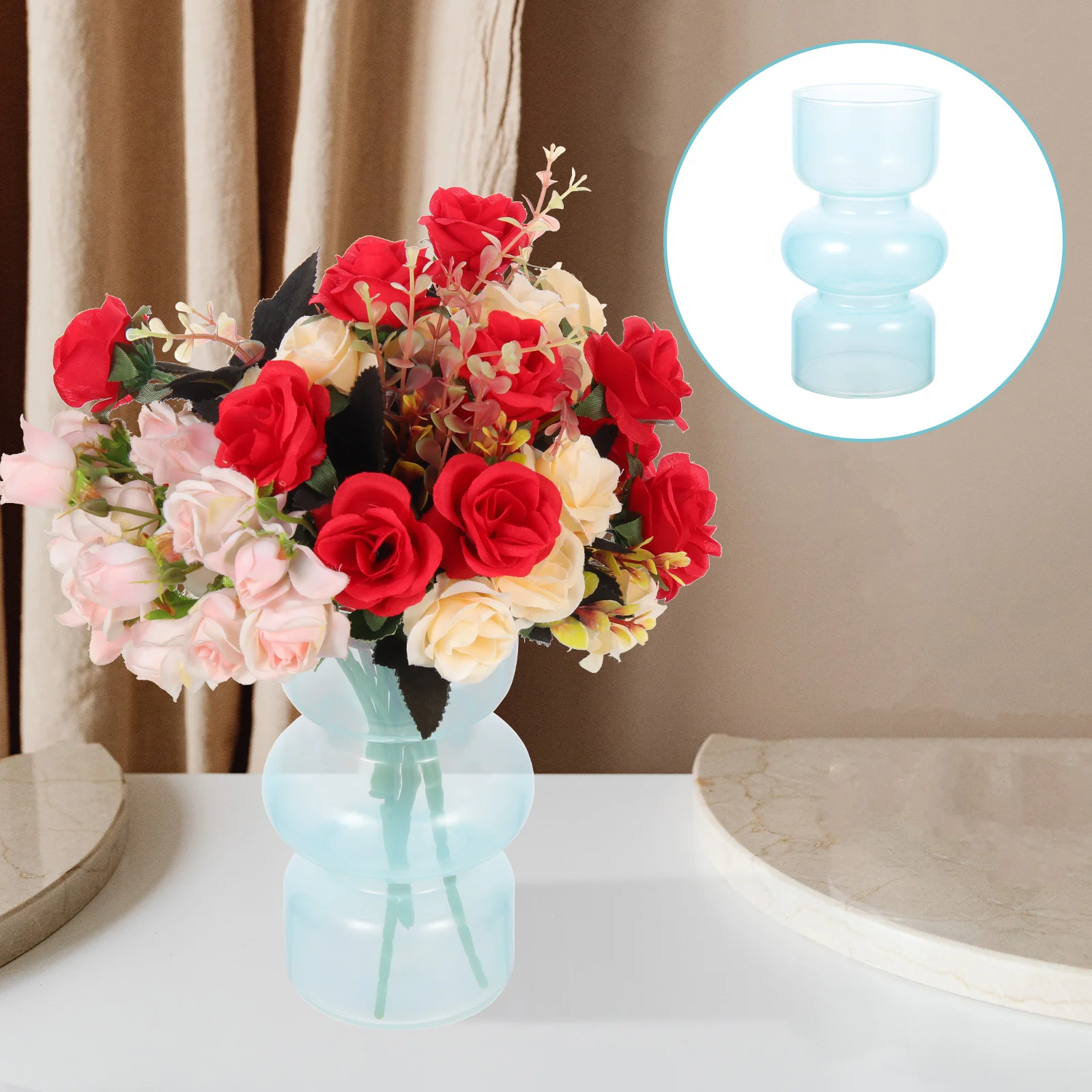 

Vaseflower Vases Vintage Planter Bud Desktop Decorative Airhydroponic Clear Hydroponics Pot Floral Container Baroque Floor Tube