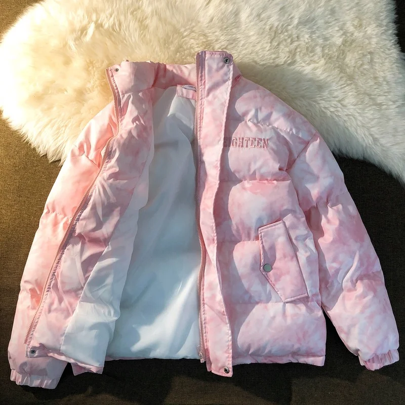 Women Casual Fashion Loose Cotton-padded Jackets 2021 Autumn Winter Couple Ins Trend Harajuku Style Coat Jacket Female Outerwear