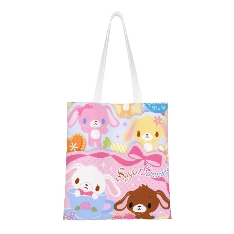 

Сумки для покупок с рисунком Аниме Манга, кролик, сувениры, сумки для покупок, холщовые сумки-тоуты с милым рисунком, сумки через плечо, прочная сумка