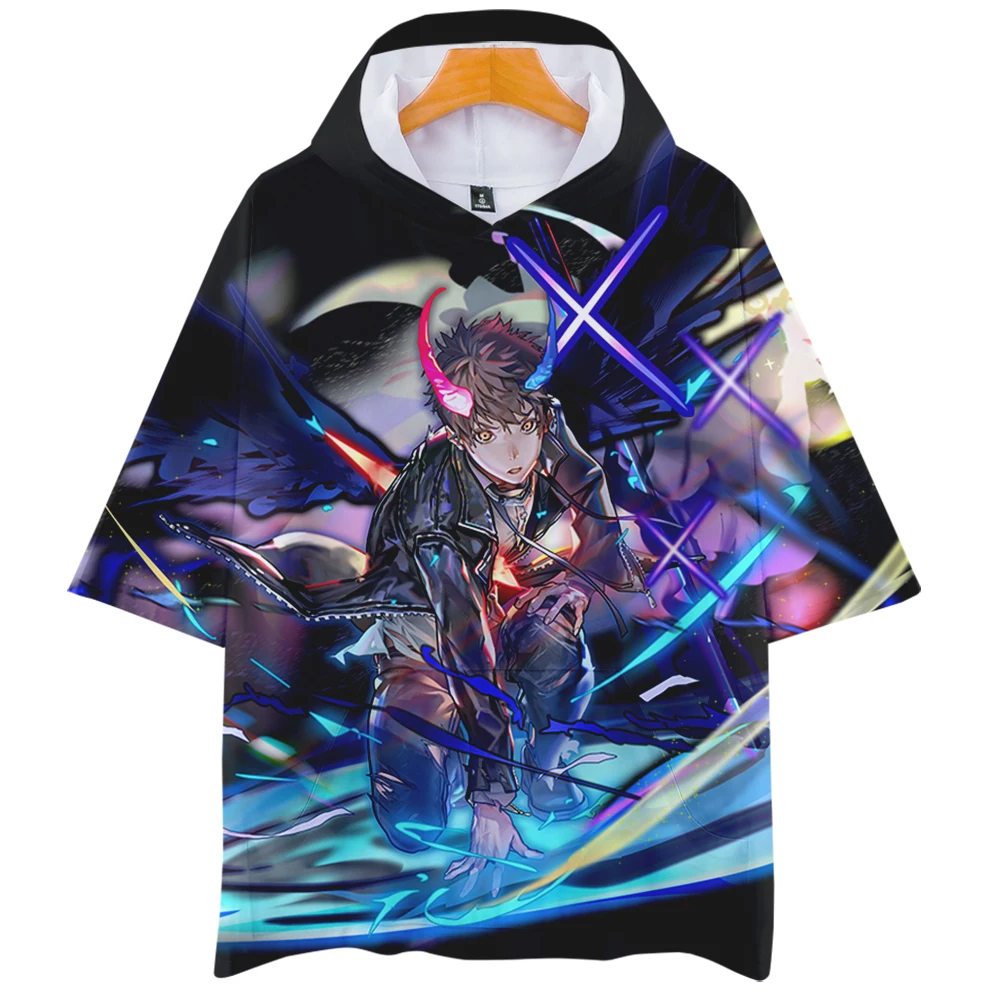 

Футболка с капюшоном «Башня Бога» для мужчин и женщин, модная рубашка с 3D принтом и коротким рукавом, повседневная одежда в стиле унисекс, ле...