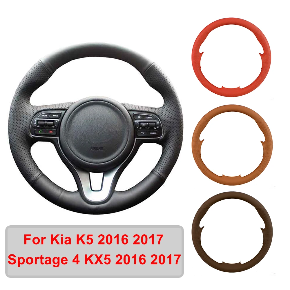 Оригинальная оплетка рулевого колеса ручной работы из искусственной кожи для Kia K5 Sportage 4 KX5 2016 2017