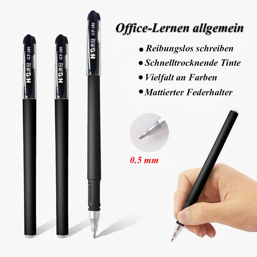 

12Pcs/Set Gel Pen Red/Black/Blue ink Refills Rods Gel pen For School Office Exam Supplies Stationery 0.38mm/0.5mm Gel Pens