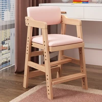 wooden study childrens chair adjustable lift seat home reading chair dinning backrest chairs for kitchen study sillas