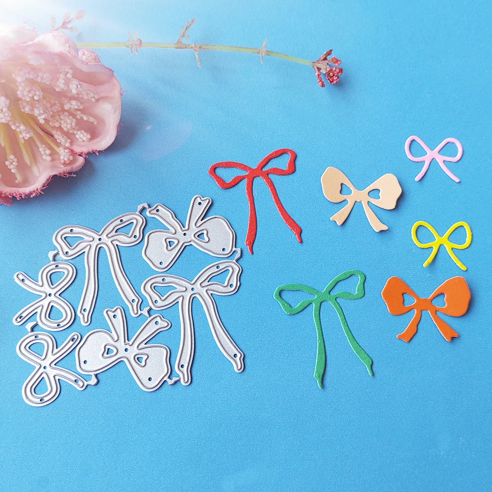 

Gift box decoration bow 6 metal cutting dies, scrapbooks, photo albums, greeting cards, DIY decoration, handmade art